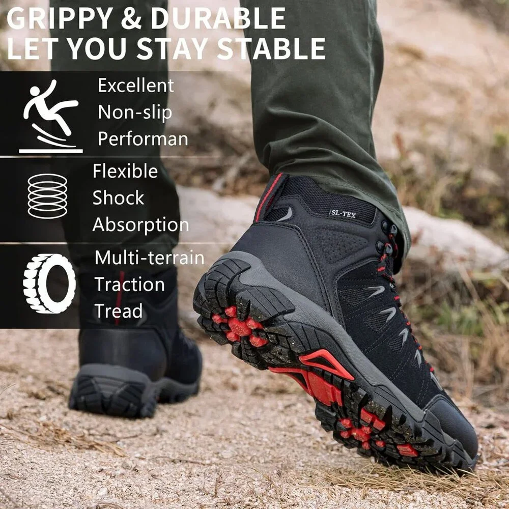 ⚡Men's Waterproof Hiking Boots Non-Slip Lightweight Mid Top Ankle Boot